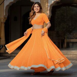 Zeel Clothing Designer Georgette Printed Lehenga Choli